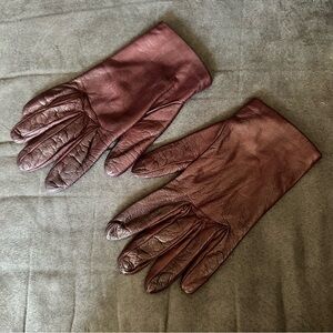Brown Italian Authentic Leather Women’s Gloves | Size 7.5